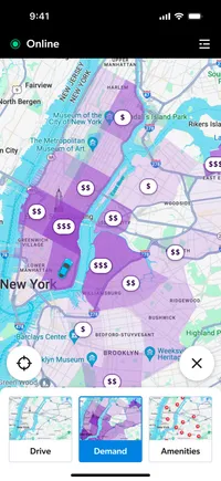 Revel Driver Demand Map Screen