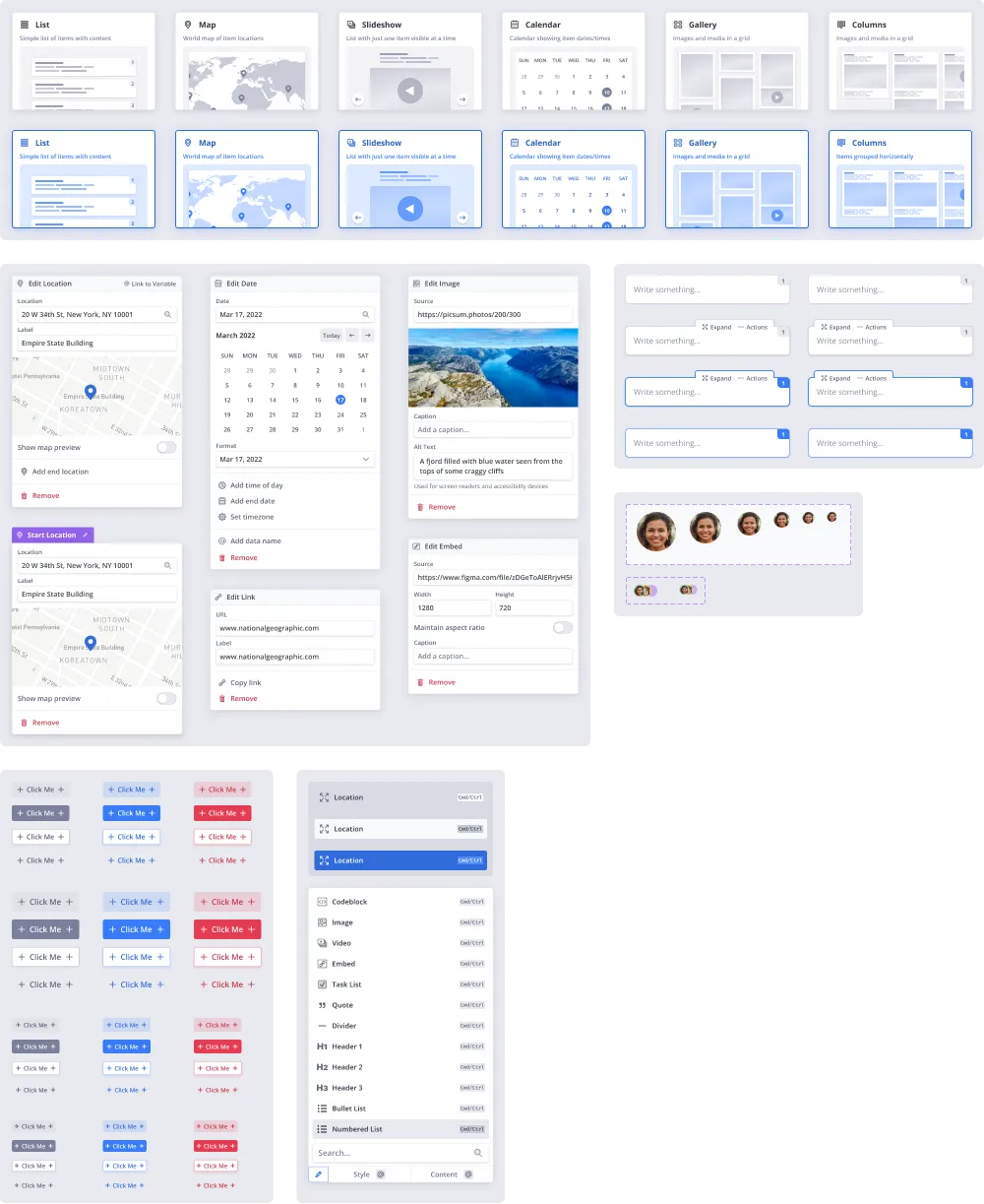 Visible component examples