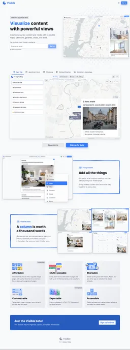 Visible landing page